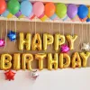 Ballons d'anniversaire de fête d'anniversaire couleurs ballon or argent 13 pcs / set en gros de 16 pouces joyeux anniversaire film en aluminium