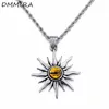 Pendant Necklaces Fashion Punk Retro Color Black Stainless Steel Vintage Sun Eye Flame Cone Pendants Necklace Jewelry For Cool Men