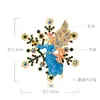 Broches Femme Mode Vintage Cristal Mignon Ange Flocon De Neige Pour Les Femmes De Luxe Jaune Or Couleur Alliage Animal Broche Épingles De Sûreté