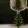 Wine Glasses Creative Christmas Tree Cup Safe Lead-free Thick Solid High Glass Party Kitchen Temperature Resistancedecoration Goblet