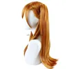 Synthetic Wigs JOY BEAUTY EVA Asuka Langley Soryu Cosplay Wigs Long Orange With 2 Ponytail Clips Heat Resistant Synthetic Hair Wig + Wig Cap HKD230818