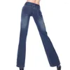 Frauen Jeans hochwertige Promotion Frauen Boot Cut Girls Taille Wide Bein Denimhose Fackeln Hosen 27-34