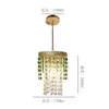 Pendant Lamps Retro French Glass Chandelier Bedroom Study Restaurant European Light Luxury Round All Copper Tassel Cover Crystal Lamp