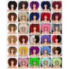 Synthetische pruiken korte afro kinky krullende pruik met pony voor zwarte vrouwen synthetische natuurlijke blonde cosplay pruiken gluueless high -temperatuur haar hkd230818