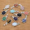 Colliers pendants Stone Naturel Amethyst Alliage Penguin Forme Crystal Agat Charmes pour les bijoux Making DIY Collier Accessoires Gift 24 x 34 mm