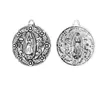 Pendant Necklaces Cottvo1Pc Round Floral Our Lady Of Guadalupe DIY Religious Necklace Keychains Rosary Chaplet Jewelry Making Parts