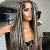 Altri accessori moda Brasiliano dritto Evidenzia parrucca colorata bionda Parrucche anteriori in pizzo trasparente per capelli umani Parrucca frontale in pizzo 13x4 per le donne Pre Plu