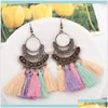 Boho Boho Boho High Quality Party Bijoux Fashion Loel exagéré Laine Tassel Moucles d'oreilles de personnalité vintage pour les femmes lnkgt dro DH6ve