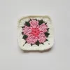 Table Mats 8.5CM Handmade Cherry BlossomTeapot Pad Heat Insulation Pastoral Square DIY Crochet Doilies Multicolor