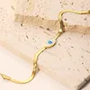 Link braccialetti a cavallo acrilico Eye Bracciale Catene a spina di pesce 316 in acciaio inossidabile 18K oro placcato per donne regali