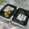 Custodie per cosmetici Custodia portatile in plastica per trucco Borsa da viaggio per donna di grande capacità in tinta unita impermeabile rigida con inserto da viaggio 230817