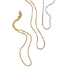 チェーンオールメシンプル18kゴールドシルバーメッキステンレス鋼のツイス​​トロープネックレス女性用ユニセックスミニマリストジュエリー