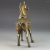 Dekorativa figurer samling kinesisk mässing gammal handarbete hamrade steed superb staty häst trädgård dekoration