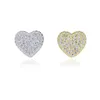 Nuovo designer Silver Gold Color Mini Love Heart Orecchini Full Iced Out Bling Pave Cubic Zircon CZ Fashi