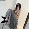 Skirts Autumn Winter Vintage Fringe Knitted Halfskirt Women Slim All Match Irregular A Line Fashion Casual High Waist Skirt