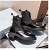 2023Ankle Boots Winter Sneakers Designer Brushed Leather Nylon Luxury Biker Platform Australia Size Eu 35-40