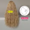 Syntetiska peruker långa vågiga lockiga blondin peruker för kvinnor naturliga mitten av avsked Syntetiska peruker dagligen Använd värmebeständigt parti falskt hår HKD230818