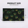 Handduk mörkgrön halloween -mönster med leende pumpor på ett fält 40x70 cm ansikts tvättduk Mikrofiber tyger för turnéfest