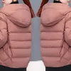Kvinnors dike rockar 2023 Vinter vadderad jacka Kläder Kvinnor Parkas Koreanska ytterkläder Solid Hooded Cotton Coat Kvinnlig TOPS HIVER HIVER