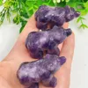 Figurine decorative 5 cm Naturale Purple Mica Orso Figurina Statue intagliata Statue Animal Fashion Ornament Art Art Regal 1pcs 1pcs