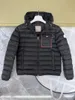 Chest Pocket Lightweight Mens Down Jacket Arm Badge Hooded puffer jacket Fashion Designer Winter coat Size 1--5256v