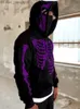 Heren Hoodies Sweatshirts Y2K Zipper Hoodie Heren Vintage Skeleton Grafische Losse jas met lange mouwen Losse jas Unisex Harajuku Hip Hop Gothic Hoodie Sweatshirt Z230818