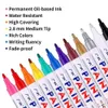 Malenstifte 12 Farben Set wasserdichte Auto Reifen Reifen Tread Gummi -Metall Dauermarker Marker Stift Grafts ölig stapifiziert 230818 230818