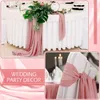 Table Runner 10PCS 70*300CM Blue Wedding Chiffon Table Runner Romantic Sheer Blush Long Dining Table Decorations For Bridal Shower Party 230817