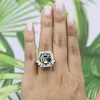 Clusterringe Luxus 925 Sterling Silber Simuliertes Diamanten Edelstein Hochzeitsvergütung Finger Feinschmuck Großhandel Großhandel