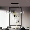 Hanglampen moderne minimalistische eetkamer kroonluchter levende creatieve el receptie studio plafond lampledstrip licht