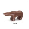 Decorative Figurines Wooden Crafts Animal Polar Bear Statue Sculpture For Home Room Desk Ornaments Gifts People