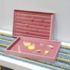 Sachets de bijoux de haute qualité Portable Velvet Display Organisateur Box Bac Porte pour Collier Bagues Ranges Rangement Showcase