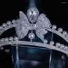 Hårklipp Bow Pearl Accessories Zircon Bride Korean Luxury Crown Wedding Dress