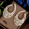 Brincos do garanhão Hibride Elegant Zirconia for Women Bridal Engagement Party Anniversary Dress Up Brincing Jóias de moda E-603