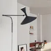 Lampada a parete Modern Lampade a led grigio bianco nero decorazioni per la casa camera da letto nord -lato comodino studiare sala braccio lungo fonce regolabile