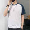 Men's T Shirts Ice Technology Cool T-shirts Summer Fashion Patchwork Sport Tees Short Sleeve Casual Loose Exercise Training Fast Dry Tops