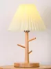 Table Lamps Vintage Pleated Small Night Lamp Bedroom Bedside Girl Room Study Decoration Solid Wood Tree Branch