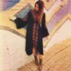 Основные повседневные платья Teelynn платья с длинным рукавом женская туника винтажная цветочная вышитая хлопковое длинное платье vestidos hippie boho асимметричная халата 230818