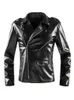 Herrjackor Business Laether Jacket Mens Spring Autumn Short Fited Cool Black Faux Leather Biker Jacket Män blixtlås Lång ärm plus storlek 230816