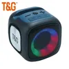 TG359 T&G New Design Mini Cubic RGB LED Light Wireless Speaker High Power 7W 1200 Mah Stereo Bass Bocina BT Speaker