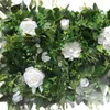 Kwiaty dekoracyjne Tongfeng 8pcs/działka tropikalna roślina 3D Wall Flower panelu Runner Fleurs Artificiellelesl Zielone Ślub Dekoracja