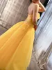 Party Dresses Real Picture Yellow Strapless Beading Custom Made Hand Sewing High Quality Ankle Length Evening Dress Arrive 2023