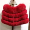 Scarves 2023 Winter Real Fur Shawl For Wedding Thick Warm Women Genuine Wrap