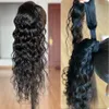 Koronkowe peruki owijają się wokół ogona ludzkie włosy Brazylijska magiczna pasta ogon naturalny fala Remy Hairpieces for Women Remy Hair 230817