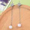 Kolczyki Dangle Masowe biżuteria cyrkon gwiazda Snowflake imitacja Perl Drope Earring dla kobiet długi łańcuch akrylowe akcesoria hurtowe