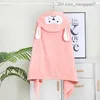 Toalhas vestes de túnio de bebê desenho animado com capuz de coelho de pijamas para crianças de banho de banho de banho de banho e meninas de pijama macio para crianças para crianças -70x140cm Z230819