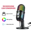 Microphones YELANGU RVB Ordinateur Condensateur Microphone De Bureau USB Gaming Pc Mic Pour Streaming Podcasts Pour Youtube Vidéo Mikrofo/microfon HKD230818