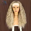 Synthetic Wigs Short Curly Water Wave Honey Blonde Headband Wig For Women Daily Wedding Party Highlight Glueless Headband Full Machine Wig HKD230818