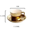 Mokken 250 ml vergulde schotel set keramische thee koffie Europese stijl Espresso Office Tumbler Cup Picnic Birthday Wo -jubileumcadeau 230817