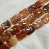 Loose Gemstones Red Fire Agate 30 40mm Natural Stone Beads Square Cutting Jewellery Making Diy Bracelet Necklace 15 Inches For Gift